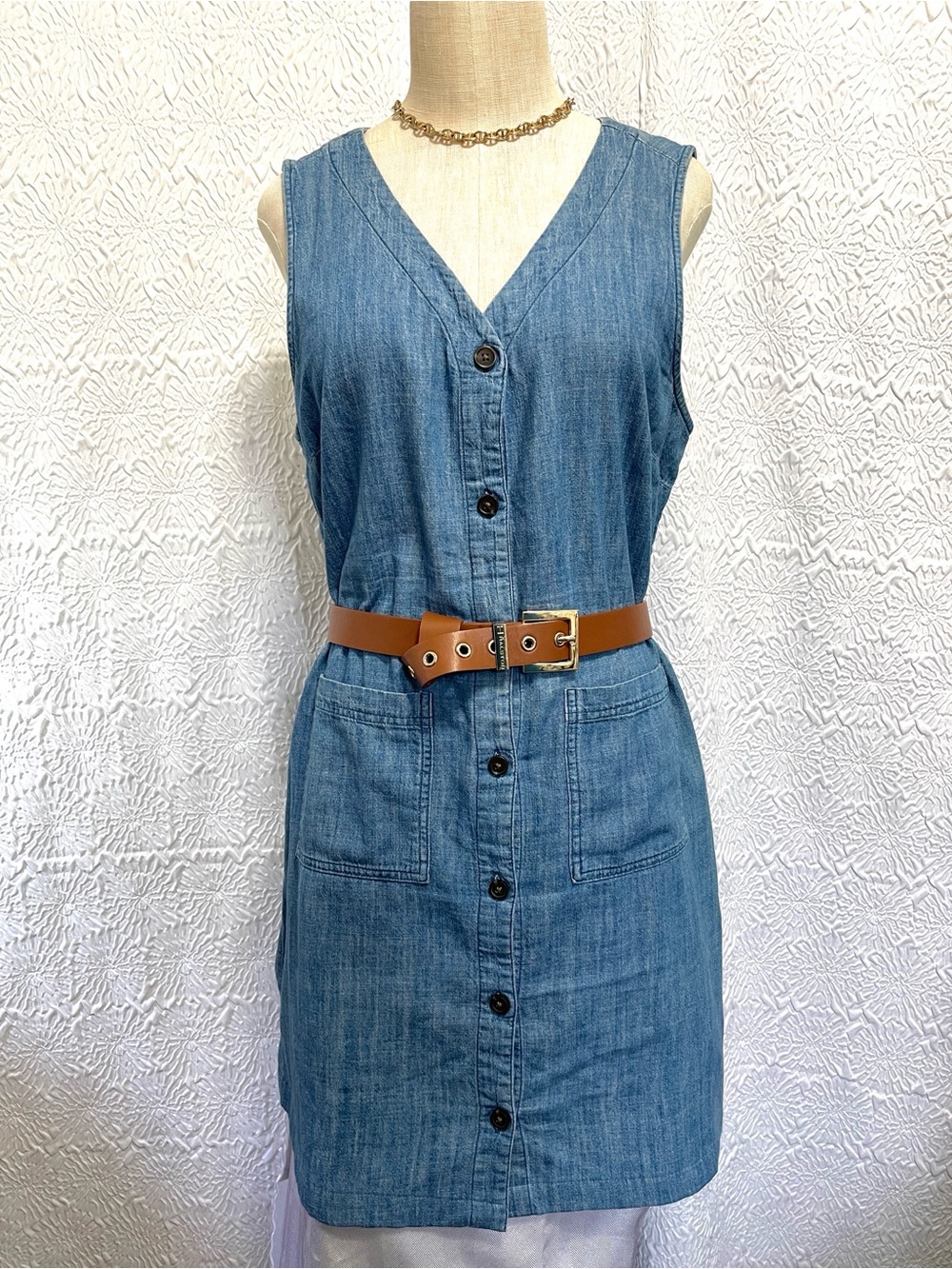 Old Navy Light Blue Denim Shirt Dress